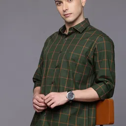 Allen Solly Pure Cotton Checked Classic Fit Casual Shirt-picture-39