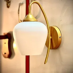 KINIS Gold-Toned & White Metal Wall Lamp-image-69