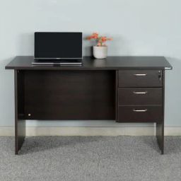 Nilkamal Maximus Black Engineered Wood Office Table with 3 Drawers-image-18