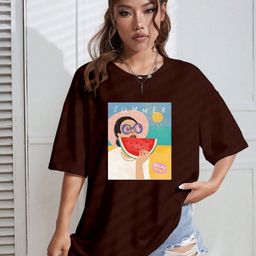 CORSICA Graphic Printed Round Neck Drop-Shoulder Sleeves Oversized T-shirt-image-2