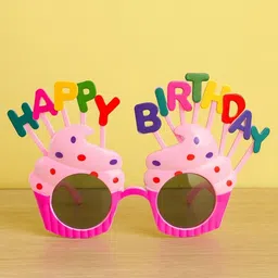 We3 Pack Of 4 Unisex Cupcake Happy Birthday Sunglasses HBD goggles-Pink-PK4-image-2