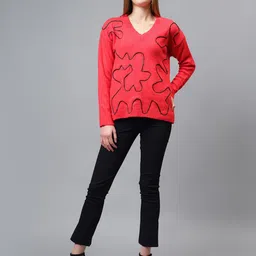 Fashion Gaiia Women V-Neck Pullover-image-75