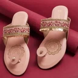 Melange by Lifestyle Women's Pink Toe Ring Sandals-picture-10