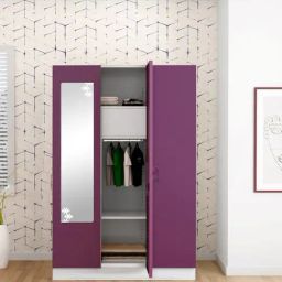 Godrej Interio Slimline 3-Door Steel Almirah, Purple (1-Year Warranty, 1 Locker, 2 Drawers)-image-34