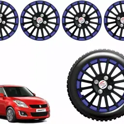 Auto Pearl CBB47 R14 35.56 cm (14 Inch) Press Type Wheel Hubcap with Retention Ring Glossy Black Blue Wheel Cover for Maruti Swift AMT ZXI Plus Petrol (Set of 4)-image-44