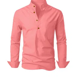 Fifth U Men Peach Kurta-image-43