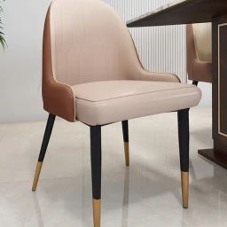 Durian Octavia Beige & Brown Premium Leatherette Dining Chair-image-30