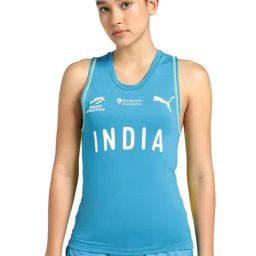 Puma Blue Athletics Federation Of India Regular Fit Running Tank Top-image-47