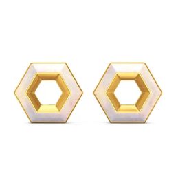 Joyalukkas Gold 18k Hexa Wish pearl Stud Earrings for Women-image-43
