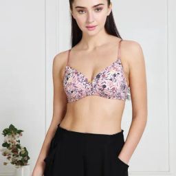 Van Heusen Comfort Fit Plush Back No Slip Strap Wireless Allover Print T-Shirt Bra - Brush Stroke AOP-15