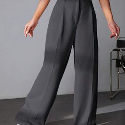 Next One Women Smart High-Rise Easy Wash Wide Leg Baggy Fit Parallel Trousers-picture-21