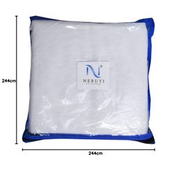 Neruti Enterprise Mosquito Net King Size Bed 8x8 Square Hanging Net Polyester White Insect Protection image 5
