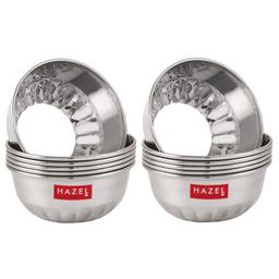 HAZEL Stainless Steel Serving Bowl Wati Dessert Vati Katori Silver - Pack of 12-image-40