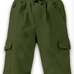 Kiddopanti Solid Cargo Shorts - Green-picture-34