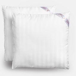 Hosta Homes Cotton Fabric Filled with Microfibre Cushion Fillers Set of 2 - White-17