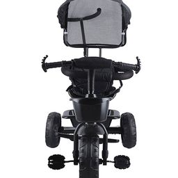 JoyRide Stalwart Plug N Play Tricycle With Safety Harness Parental Handle & Removable Canopy - Black-25