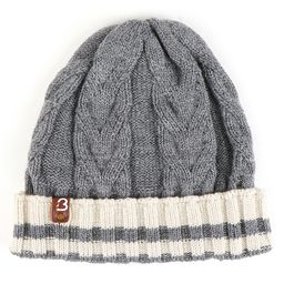 BHARATASYA Braided Design Detailed Knitted Winter Cap - Grey-image-27