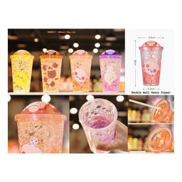 YAMAMA Design Double Wall Heavy Sipper Water Bottle BPA Free Drinking Bottle for Kids Colour May Vary - 450 ml-image-26