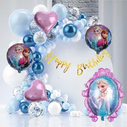 Decor Mantra Frozen Foil Balloon 5-Piece Birthday Decoration Kit: Happy Birthday Cut Banner, Balloon Glue Dot Tape, and More - Decor Mantra's Ultimate Celebration Set for Boys, Girls, Kids Indoors and Outdoors - Pack of 45-picture-25