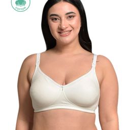 Inner Sense Organic Cotton Sleeveless Solid Anti Odour & Anti Microbial Maternity Bra - Milky White-image-4