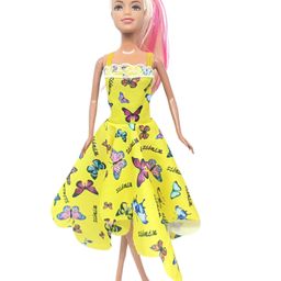 Planet of Toys 1Pcs Girls Look Durable Fashion Doll, Beautiful Doll Toy Set with Movable Joints(Yellow)- Height 30 cm-28