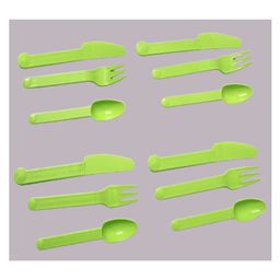 The Cheeky Kidzz Baby Pack of 12 Baby Spoons Set Baby Traning Spoon Gum Friendly Knife Spoon Fork Set BPA Free(GREEN)-10