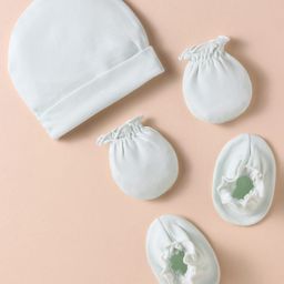 Ben Benny 100% Cotton Knit Cap Mitten & Booties Set White - Diameter 11 cm-23