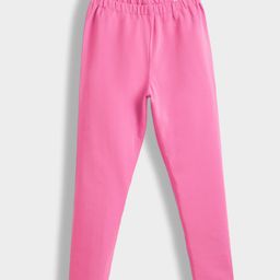 Orange Sugar Cotton Lycra Knit Solid Stretchable Leggings - Pink-image-5
