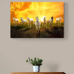 Tushaco Handicrafts Yellow & White Birds & Animals Canvas Wall Art-image-61