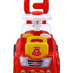 fab n funky Fire Fighter Theme Manual Push Ride On With Music - Red image 2