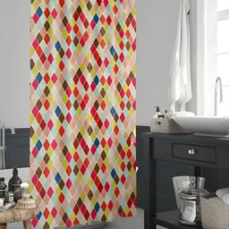 ArtzFolio Red & Yellow Printed Waterproof Shower Curtain-15