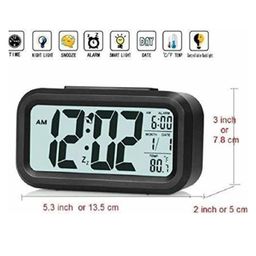 ARCADE TOYS Small Digital Alarm Clock Large Display Bedside Clock with Luminous Temperature Calendar, Battery Powered Alarm Clock for Bedroom Office Desk Table (Colour May Vary) image 3