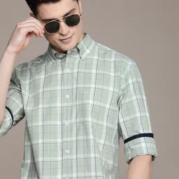 French Connection Slim Fit Opaque Checked Pure Cotton Casual Shirt-image-17