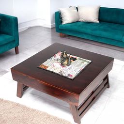 Ikiriya Red Square Shaped Sheesham Wooden Contemporary Coffee Table-50