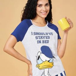 Dreamz by Pantaloons White & Navy Cotton Graphic Print T-Shirt-picture-32