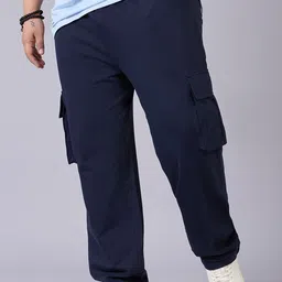UNSIZED Men Plus Size Mid-Rise Pure Cotton Cargos-image-27