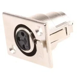 RS PRO XLR Connector Panel Mount Female 3 Way Silver Plating, 5489105-19