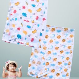 BAESD Set Of 2 Printed Organic Cotton Soft Baby Towels-16
