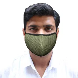 Oriley ORSM31 Air Mesh 3 Layer Face Mask with Adjustable Headband Mehandi-image-77