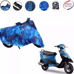 Auto Pearl Polyester Waterproof Two Wheeler Cover for TVS Scooty Pep+,(Ocean Blue)-image-26