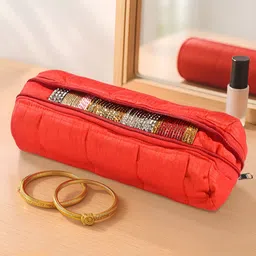 Aura Red Rod Bangle Box With Zip Jewellery Organiser-25