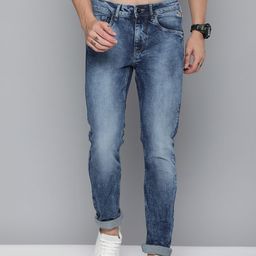 Flying Machine Men Blue Jackson Skinny Fit Low-Rise Heavy Fade Acid Wash Stretchable Jeans-picture-26