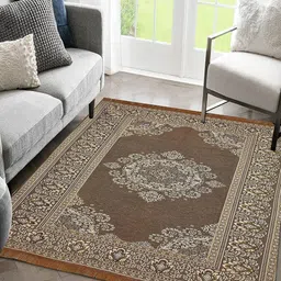 Sparrow world Beige Solid Cotton Carpet-49