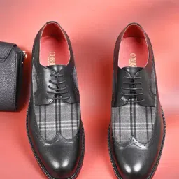 Cobblerz Men's Black Derby Shoes-picture-1