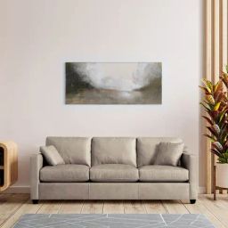Trevi Olive Grey Leather & Neem Wood 3 Seater Sofa-image-12