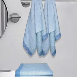 Myntra Elegant Homes Blue & White 5 Striped Cotton 150 GSM Bath Towel-image-65