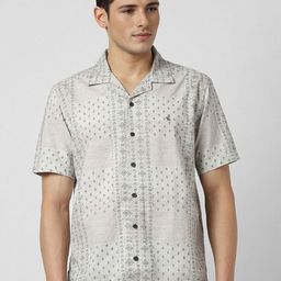 Peter England Casuals Men Printed Cuban Collar Relaxed Fit Cotton Casual Shirt-picture-34