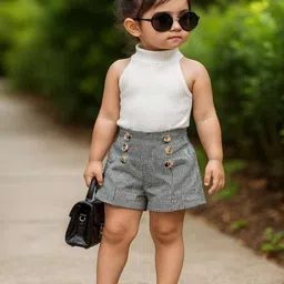 Ninas Baby Girls Round Neck Top And Shorts-picture-3