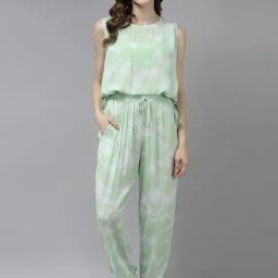Prakrti Green Printed Top Pant Set-image-1
