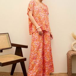 SASSAFRAS Printed Top With Palazzo Co-Ords-image-48
